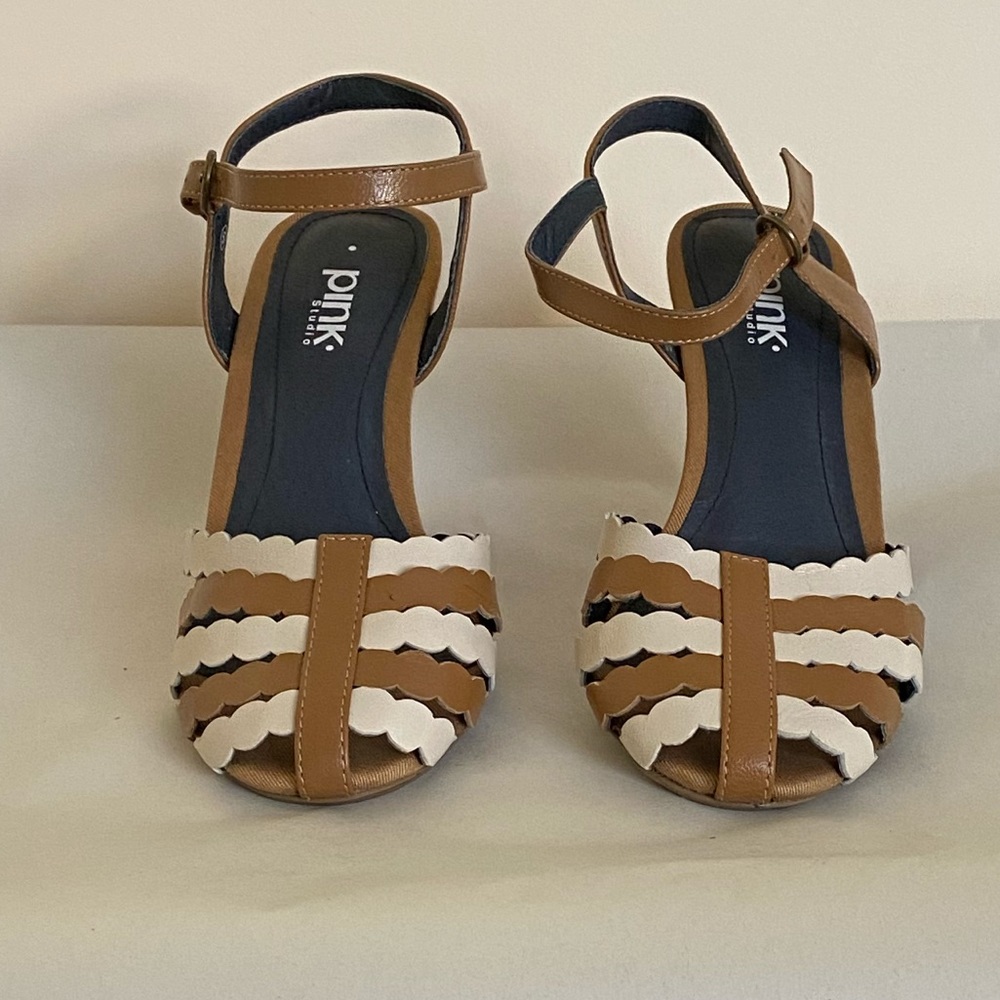 Pink studio wedge heel sandals
